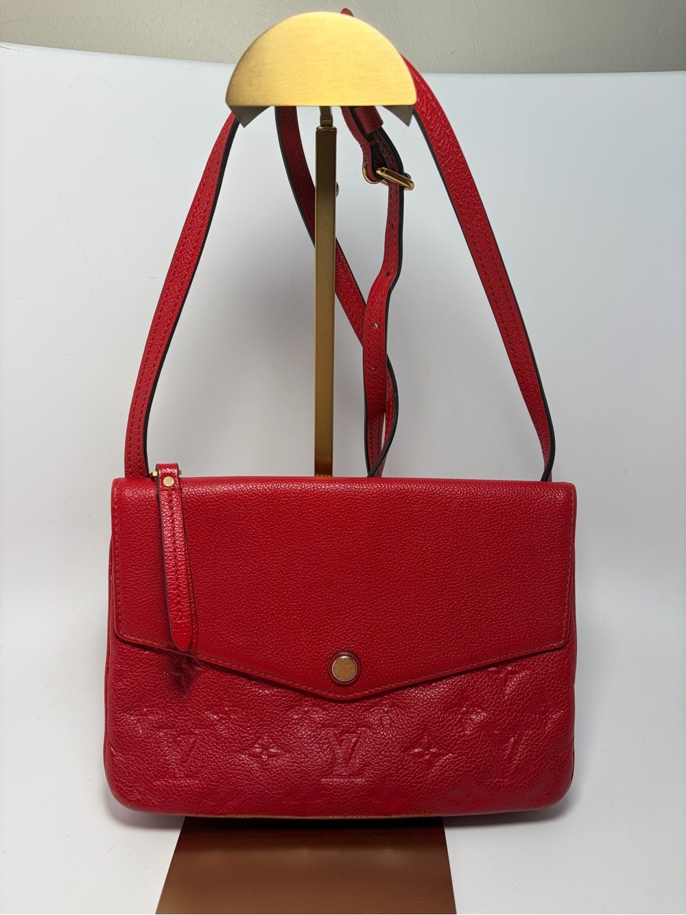 Louis Vuitton Empriente Leather Twice Crossbody in Cherry Red